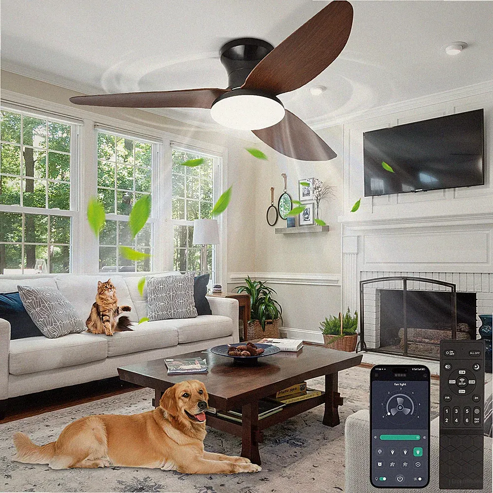 100cm Deckenventilator mit Beleuchtung Leise Fernbedienung App Steuerung 6 Gang