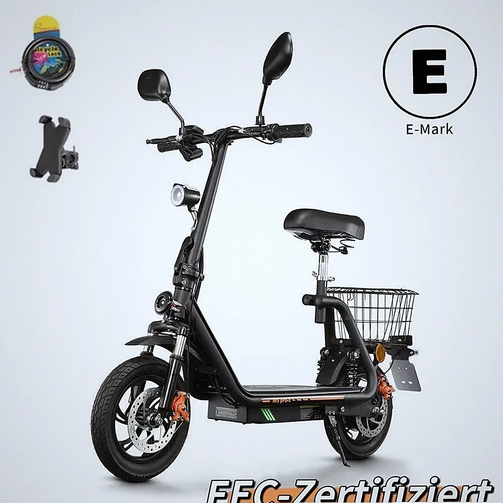 12" Elektroroller 48V Mit Straßenzulassung 13AH Scooter mit Sitz TWOFISH M5 PRO