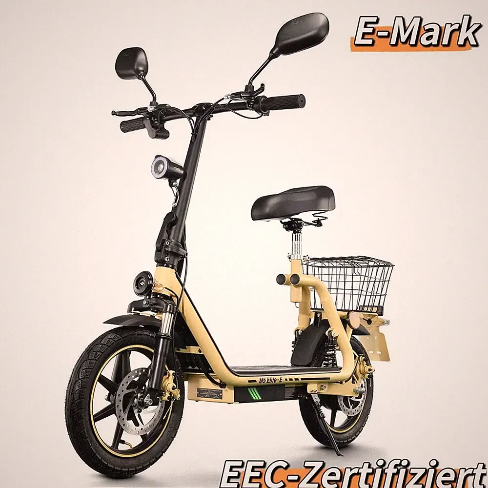 14" Elektroroller mit Sitz,mit Straßenzulassung&EEC,48V13AH TWOFISH M5 E-Scooter