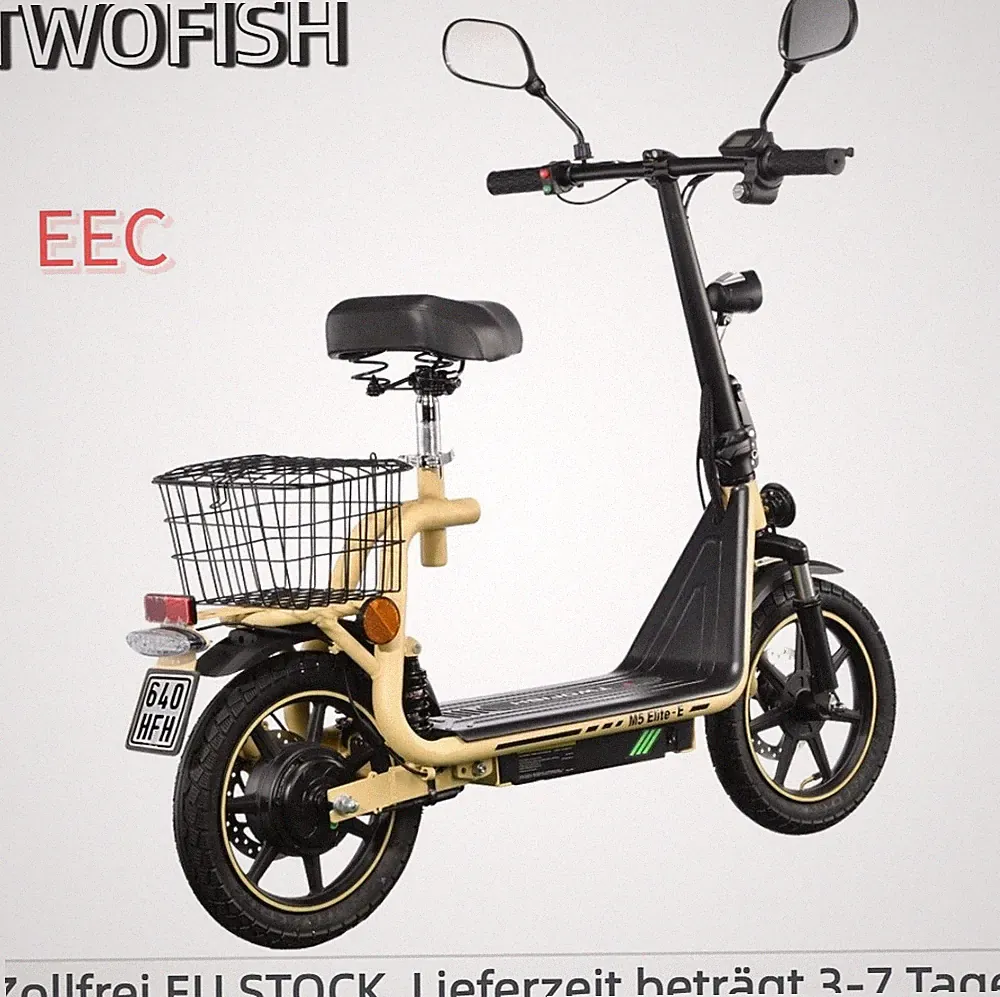 14Zoll Elektroroller Mit Sitz,City E-Scooter Mit Straßenzulassung & EEC 48V13AH