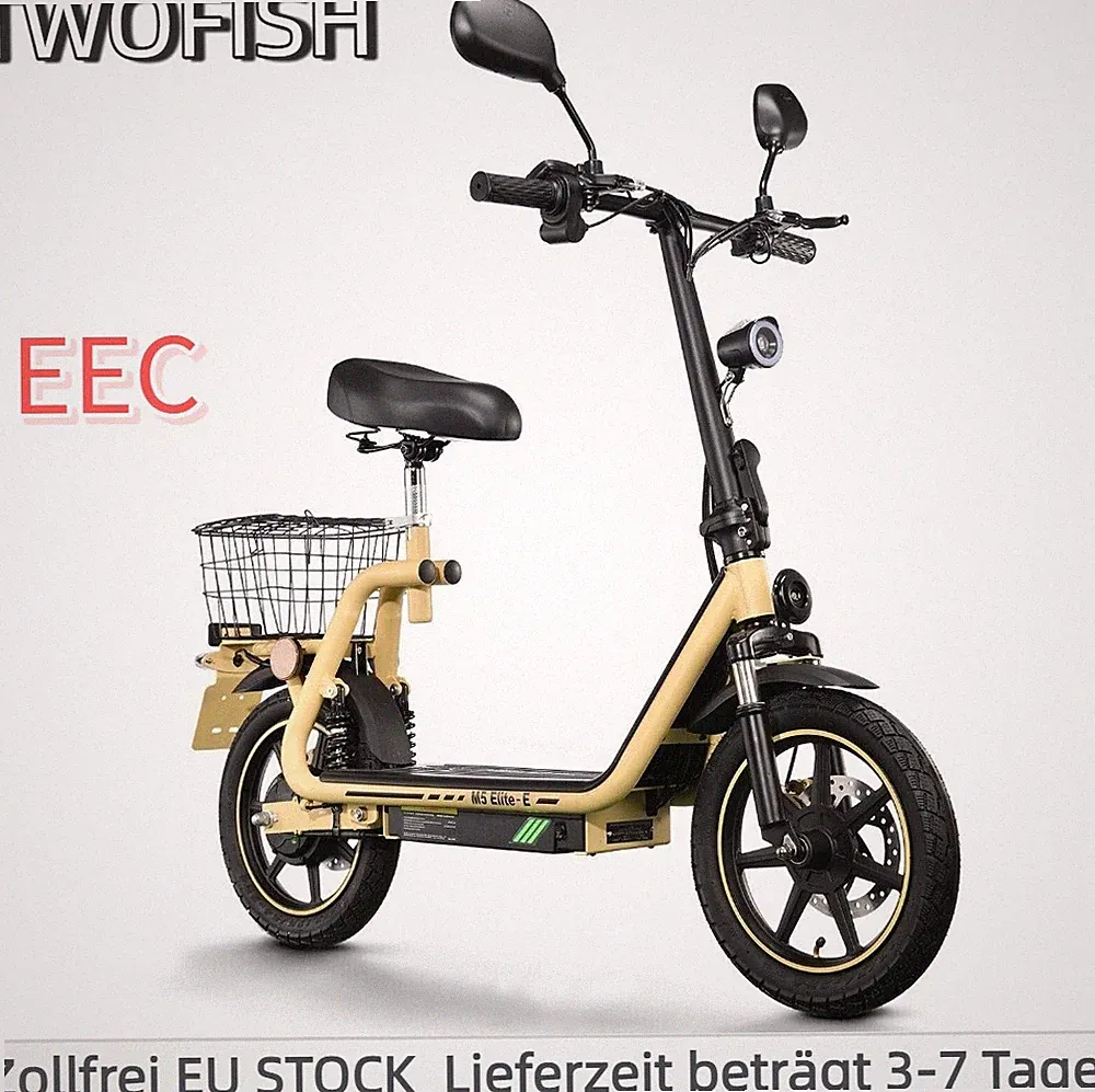 14Zoll Elektroroller Mit Sitz,Mit Straßenzulassung & EEC City E-Scooter 48V13AH