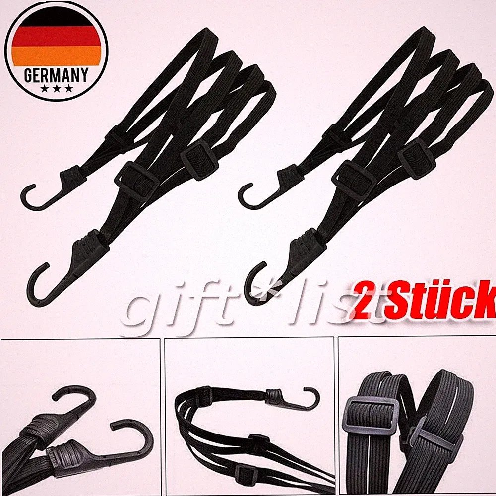 2 Stk Gepäckspanner mit Haken Spanngurt Fahrrad Motorrad Spanngurte Gepäckträger