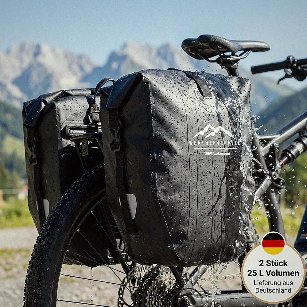 2 x E-Bike Fahrradtasche Gepäckträgertasche wasserdicht 3in1 Schultergurt