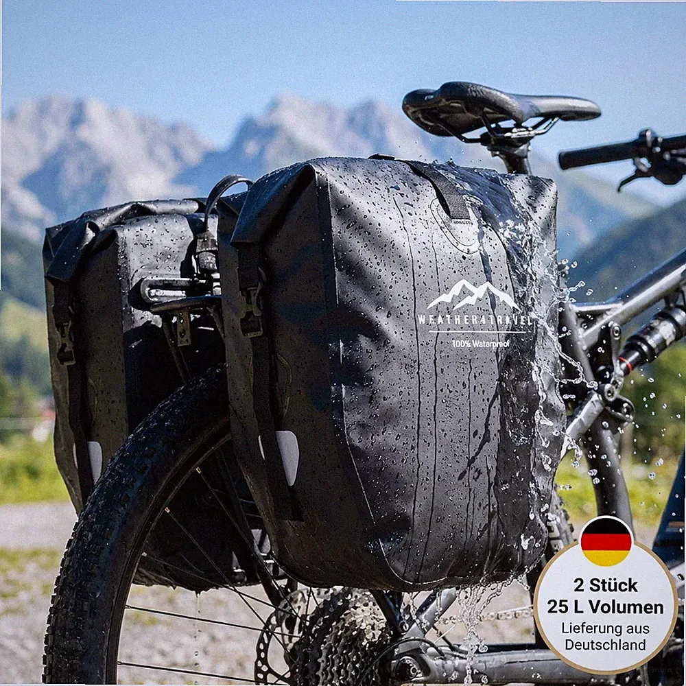 2 x E-Bike Fahrradtasche Gepäckträgertasche wasserdicht 3in1 Schultergurt