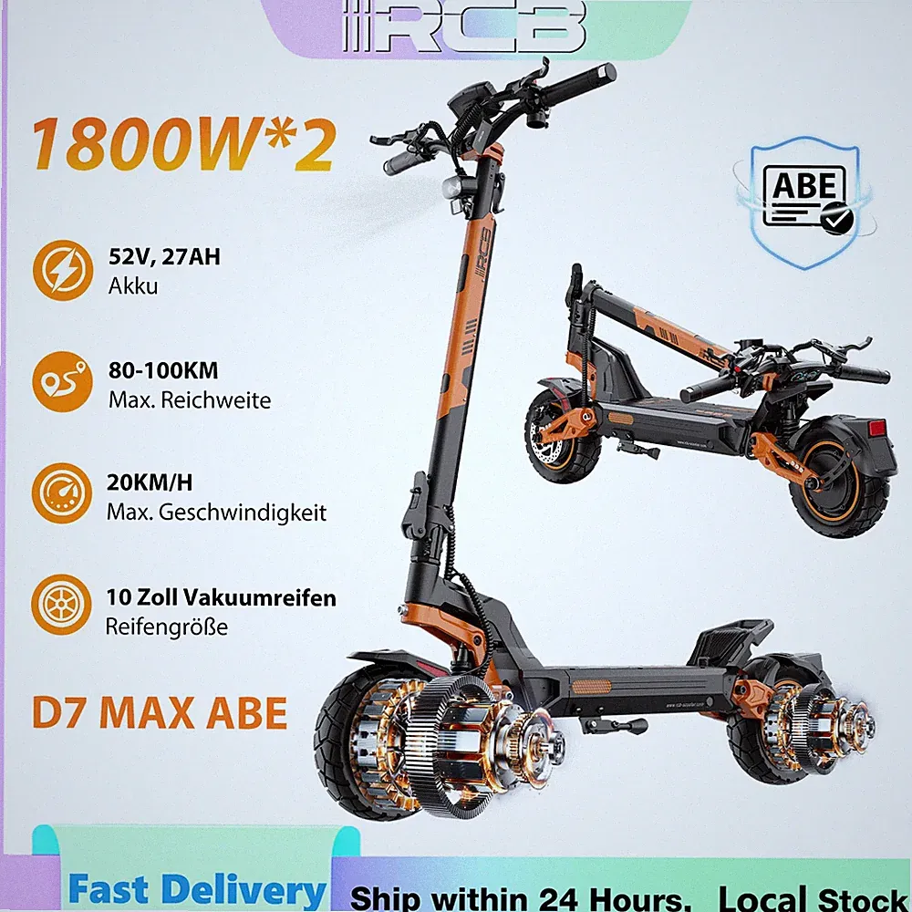 3800W E-Scooter mit Straßenzulassung Elektroroller ABE Faltbar Elektro Roller