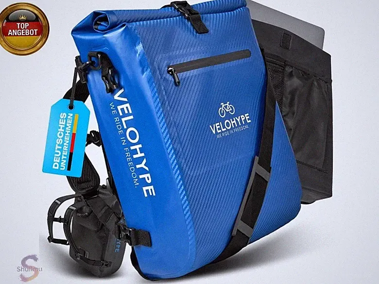 3in1 Fahrradtasche für Gepäckträger mit Rucksack Wasserdicht 25L I Ge