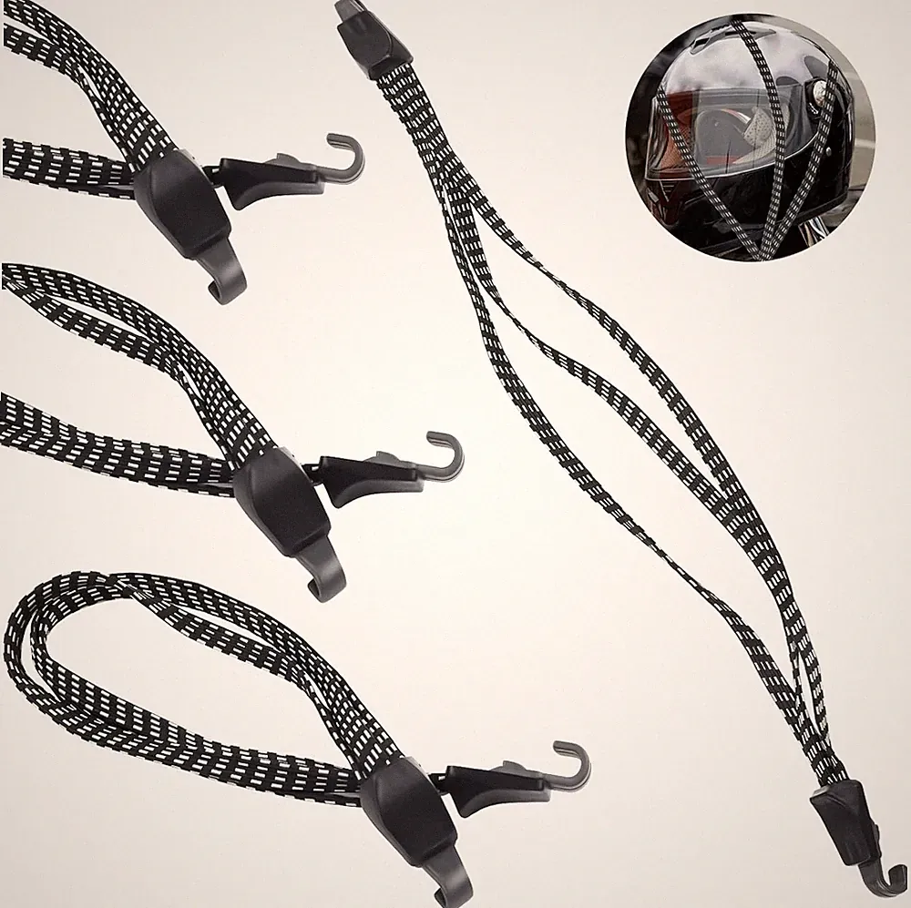 4 Gepäckspanner, 3 In 1 Spanngurt Fahrrad Elastische Expander mit Haken