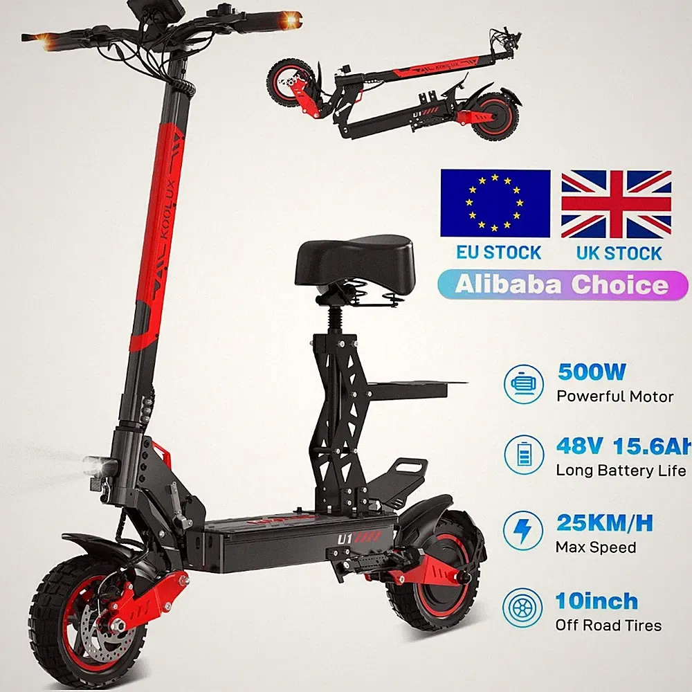 500W E-Scooter KOOLUX U1 Elektroroller 10" E roller 15.6AH 48V Bis 70KM Mit Sitz