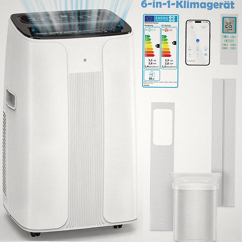 6in1 Klimaanlage mit WiFi 14000 BTU Klima Anlage Aircooler Air Cooler Klimagerät