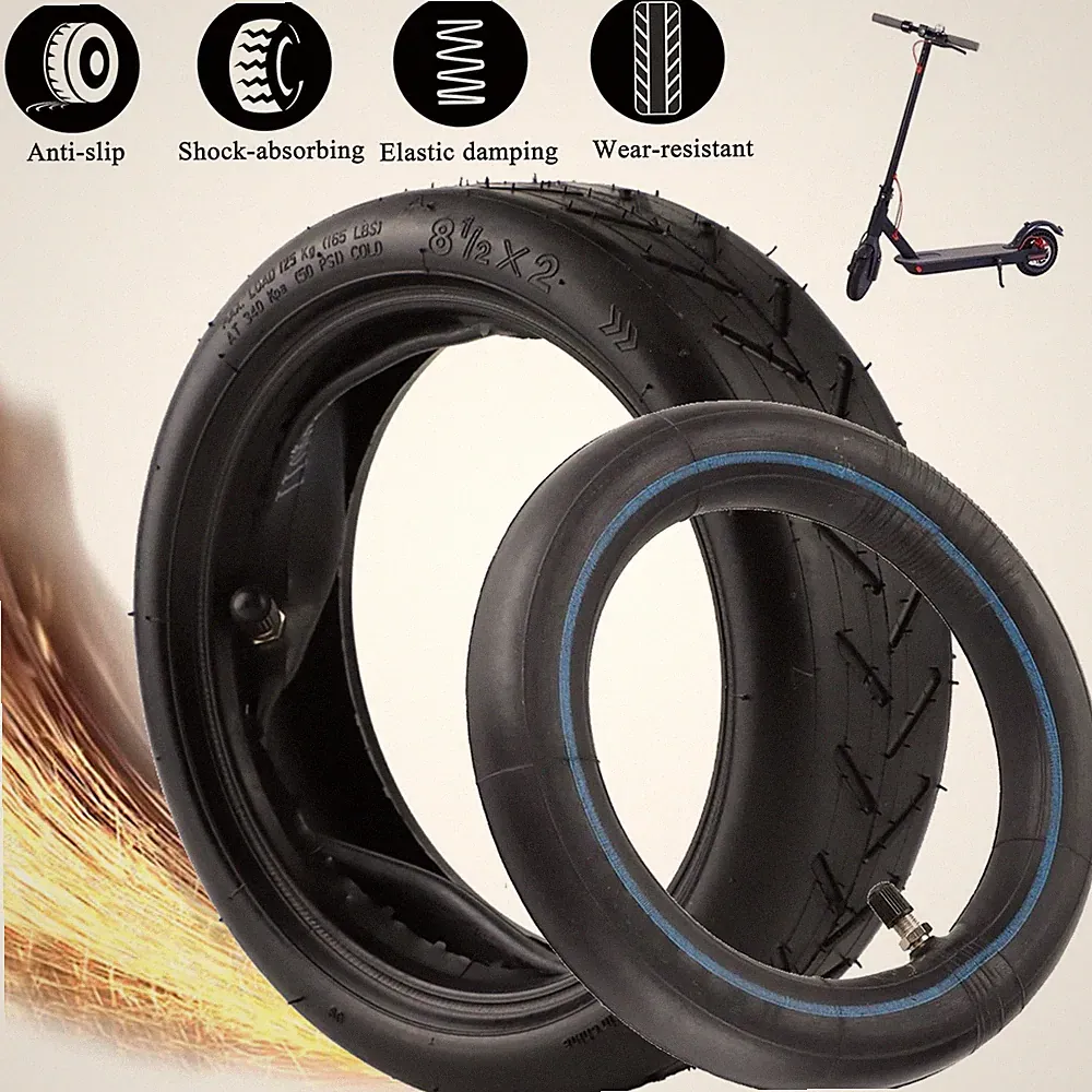 8 1/2x2 E Scooter Reifen mit Schlauch Rutschfest 8.5"Ersatzräder für Xiaomi M365