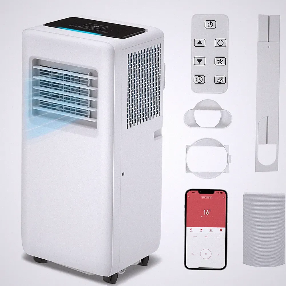 9000 BTU Mobile Klimaanlage 4 in 1 Air Cooler Klimagerät 24 Timer APP 270m³/h