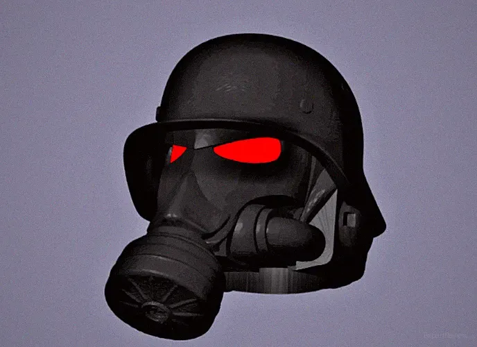 Abdeckkappe STAHLHELM-GASMASKE-ROTE AUGEN Schutzkappe - mit Diebstahlschutz