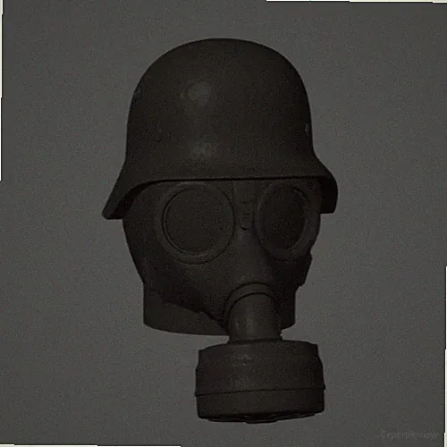 Abdeckkappe WW1-STAHLHELM MIT GAS-MASKE Schutzkappe - MIT DIEBSTAHLSCHUTZ