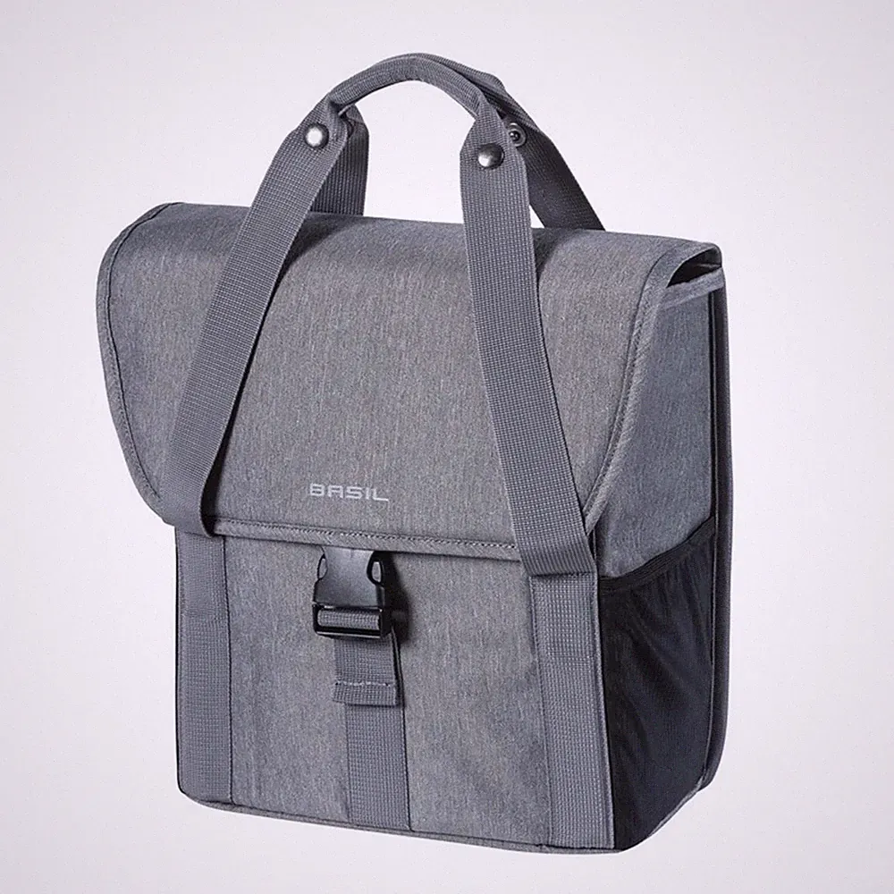 Basil Fahrrad Einzeltasche Go Single Grau 33x17x41cm 16 Liter MIK RackTime