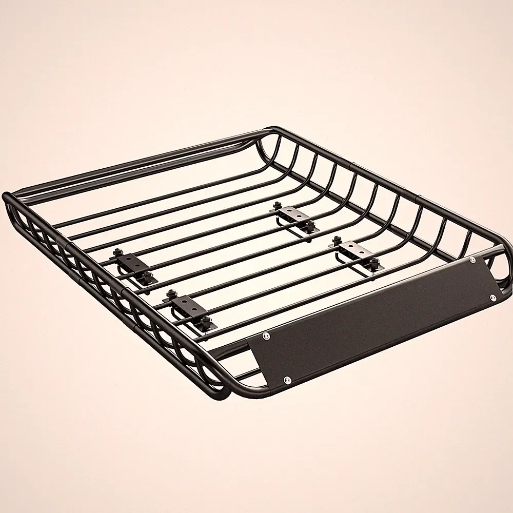 Dachgepäckträger Universal Dachkorb mit Windschutz, bis 68 kg, Schwarz