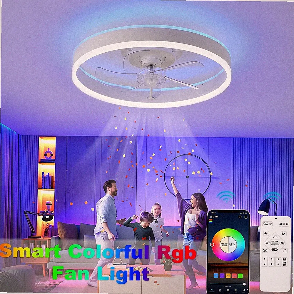 Deckenventilator mit Beleuchtung (App, Dimmer, RGB-Farbwechsel, Farbtemperatur)