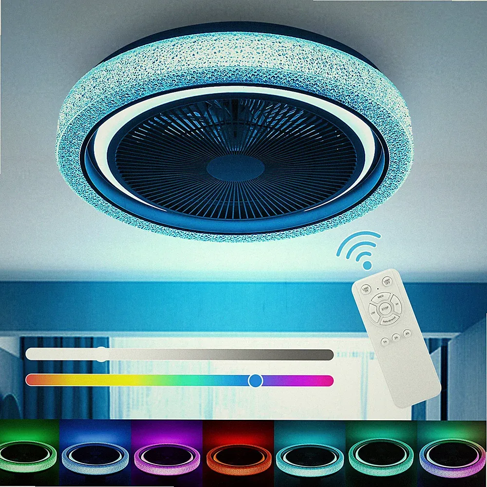 Deckenventilator mit Beleuchtung Fernbedienung Bluetooth Musik LED Deckenlampe
