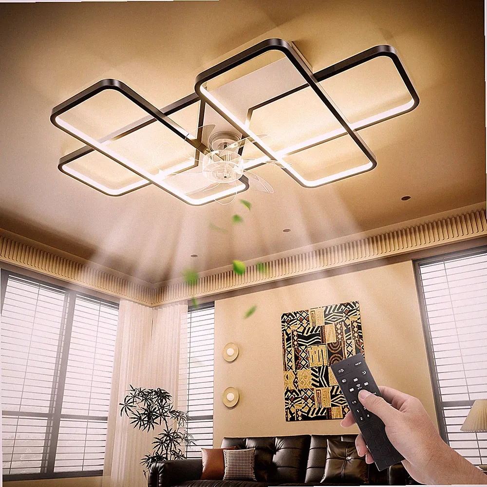 Deckenventilator mit Licht Fernbedienung Dimmbar Deckenlampe 90cm für Wohnzimmer