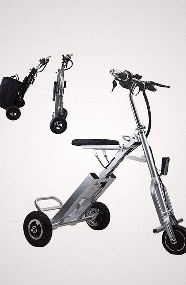 E-Scooter klappbar mit Sitz & Korb, 36V 350W, 8 Zoll, Silber