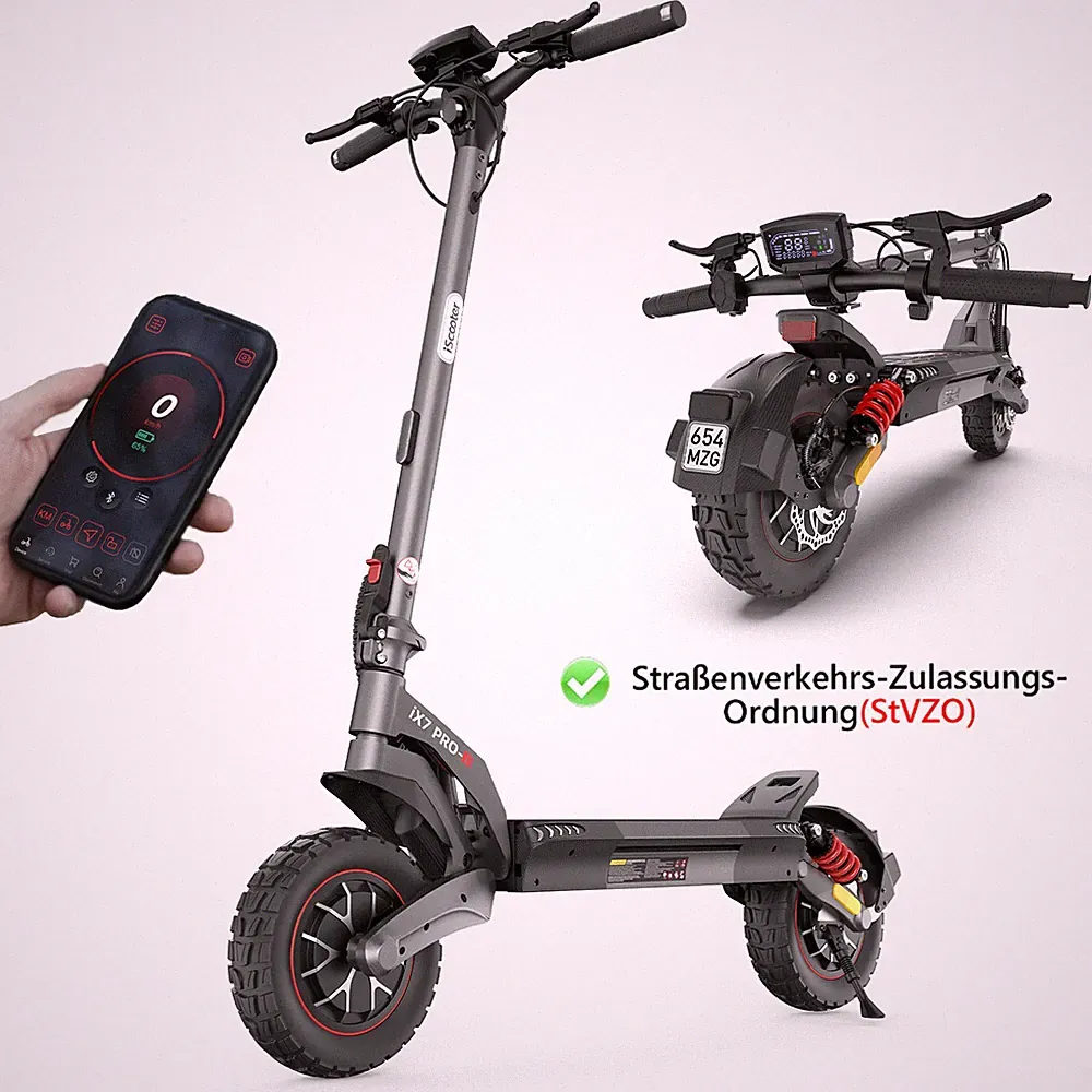 E-Scooter mit Straßenzulassung ABE Faltbar Elektroroller Offroad APP bis 80KM