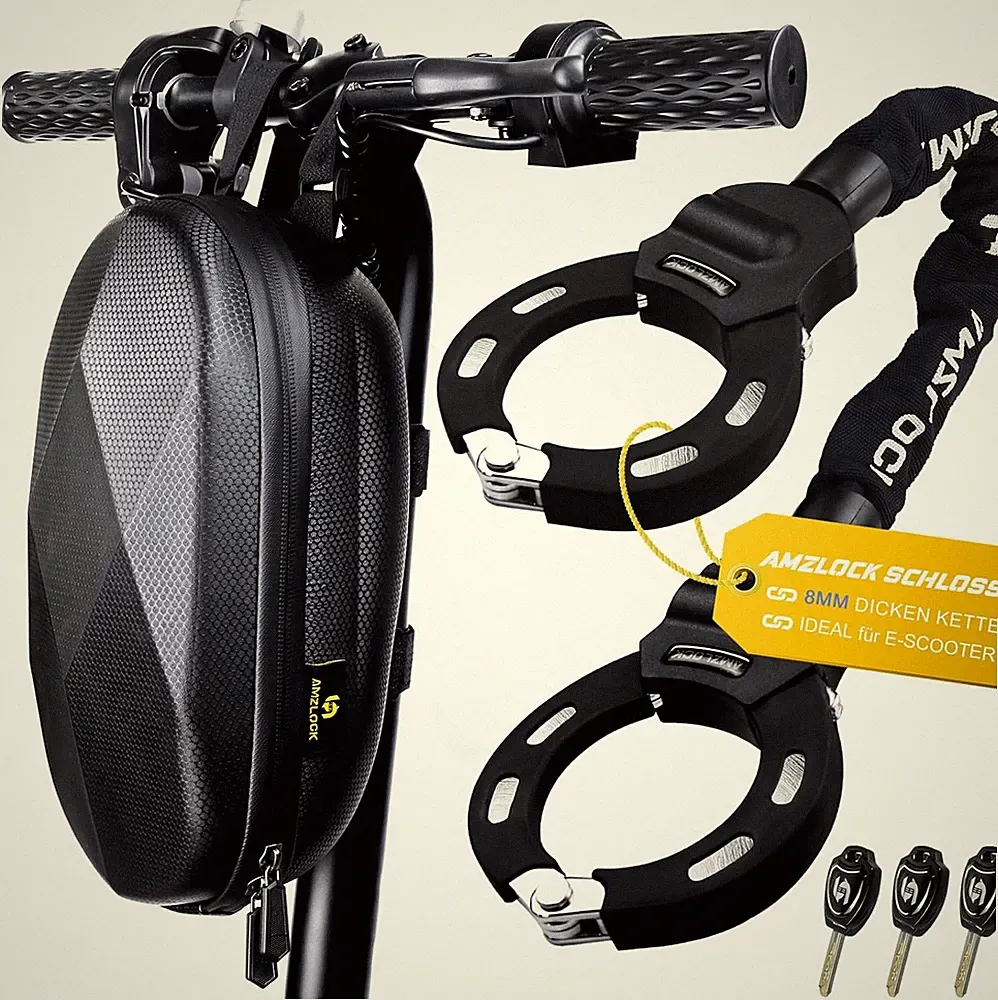 E Scooter Schloss mit Tasche 8mm Kette 75cm Sicherheitsschloss 3