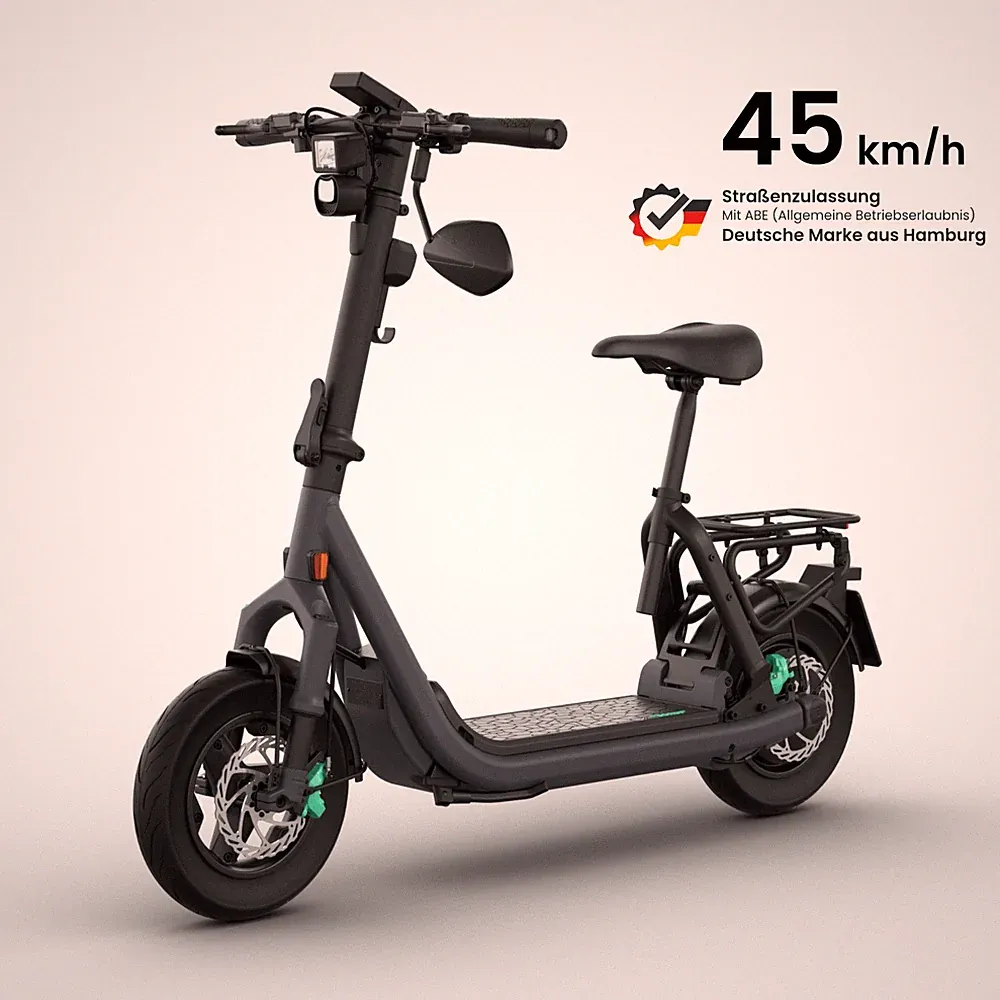 E Scooter + Sitz | Straßenzulassung | 45 km/h | 13 Zoll | 65km | Egret GTs