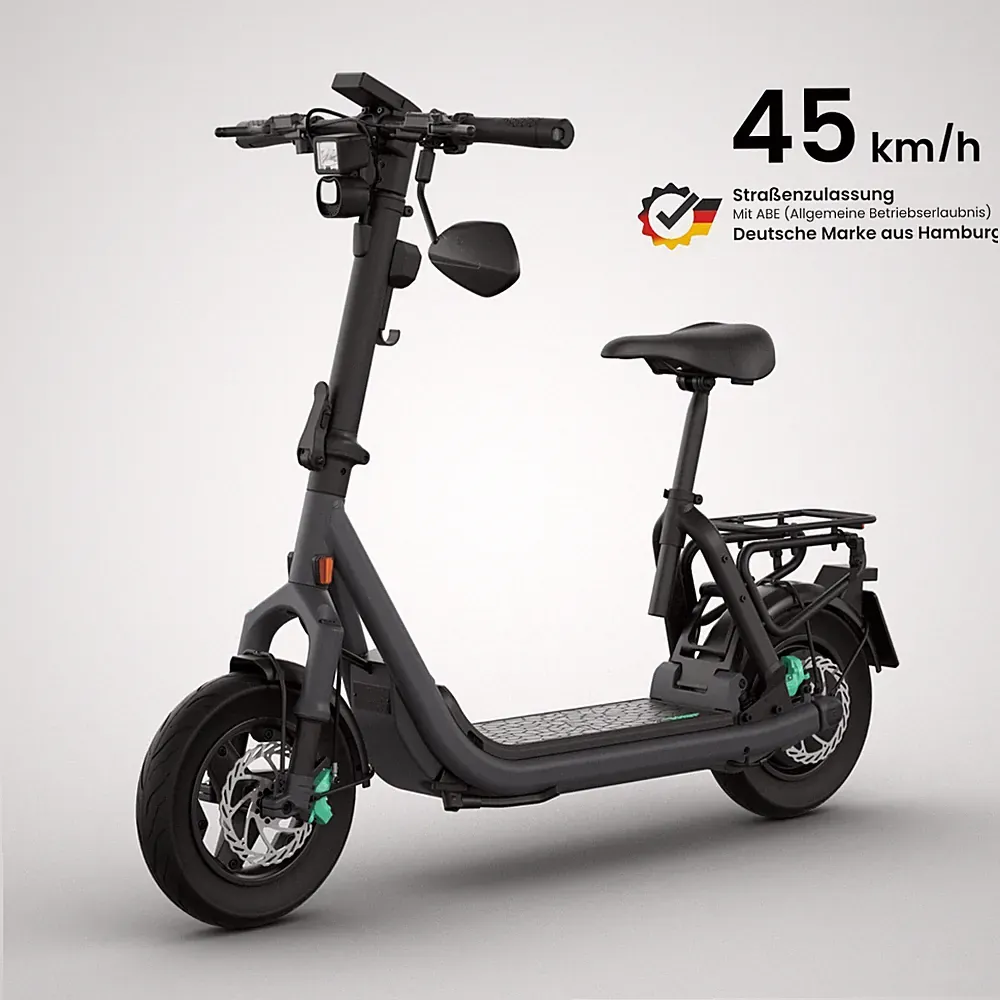 E Scooter + Sitz | Straßenzulassung | 45 km/h | 13 Zoll | 65km | Egret GTs