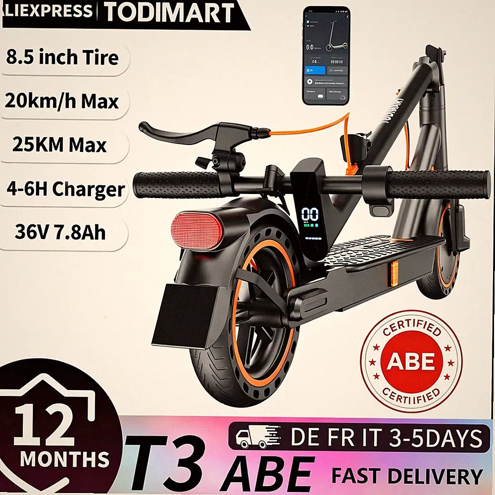 E Scooter Straßenzulassung ABE 20KM/H APP 30KM 8,5'' E Roller Erwachsene