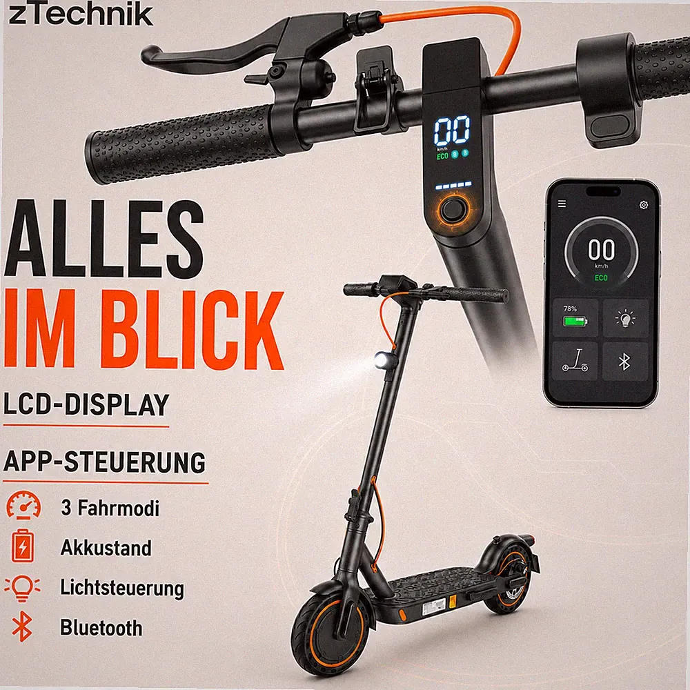 E-Scooter T3 mit ABE 20 km/h 350W 8,5 Zoll App faltbar Straßenzulassung