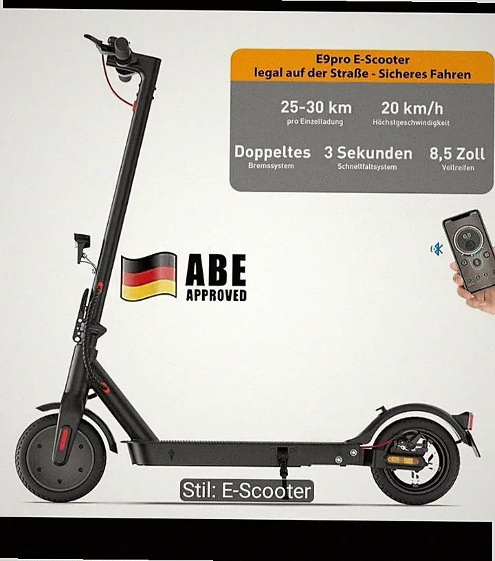 Elektro Scooter mit Straßenzulassung Faltbar E-Scooter Elektroroller Bis 30KM