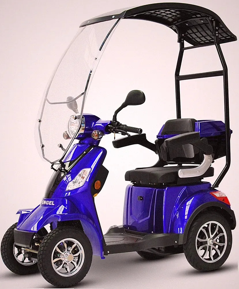 Elektromobil ECO ENGEL 510 Blau, 25 km/h E-Scooter 4 Räder mit Dach