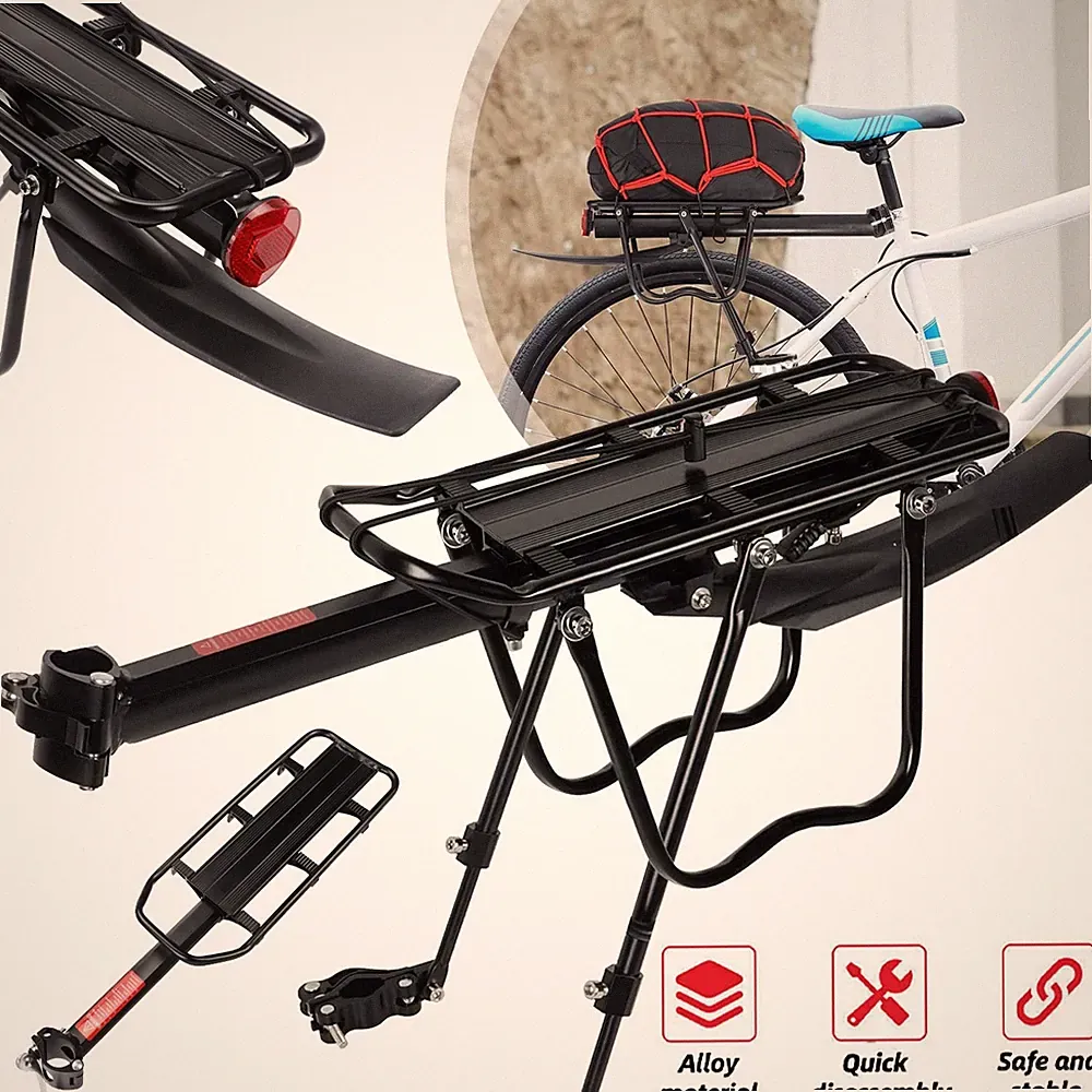 Fahrrad Alu Gepäckträger Fahrradgepäckträger MTB Schnellspanner mit Schutzblech