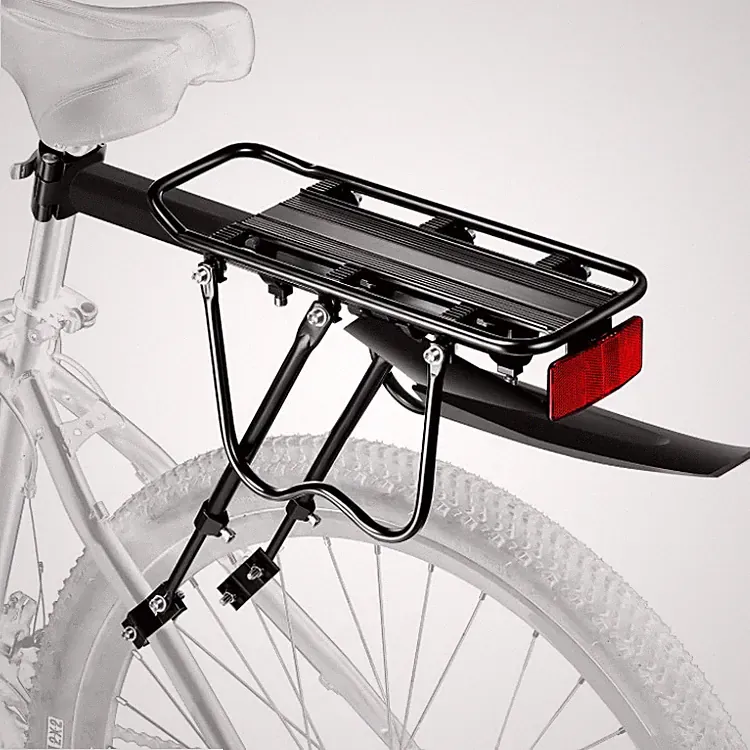 Fahrrad Gepäckträger Träger Aluminium 50 kg Tragkraft Schwarz mit Schutzblech