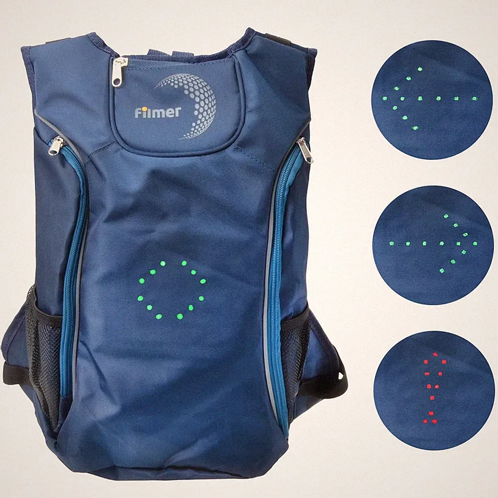 Fahrrad Rucksack mit Blinkfunktion E-Scooter LED Blinker Sicherheit 4 Signale