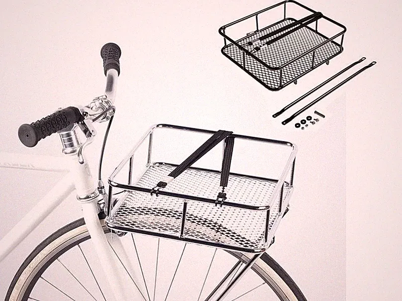 Fahrrad Vordererad Gepäckträger mit Reling Gepäckkorb Vorne Fahrradgepäckträger