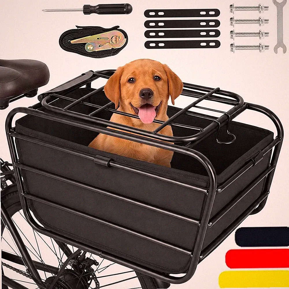 Fahrradkorb Gepäckträgerkorb Schultaschenkorb Tierkorb bis 3kg für Hunde, Katzen