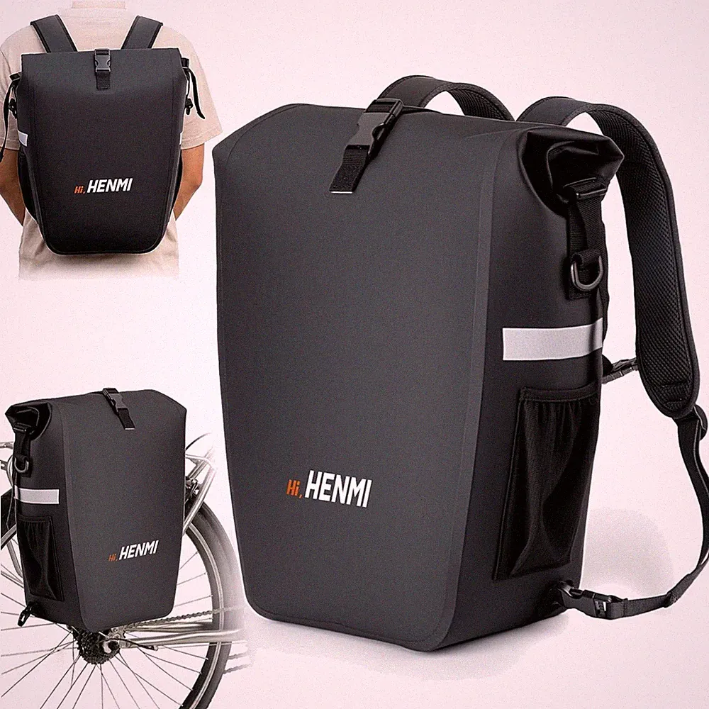 Fahrradtasche 28L Reflektierend Gepäckträgertasche Rucksack