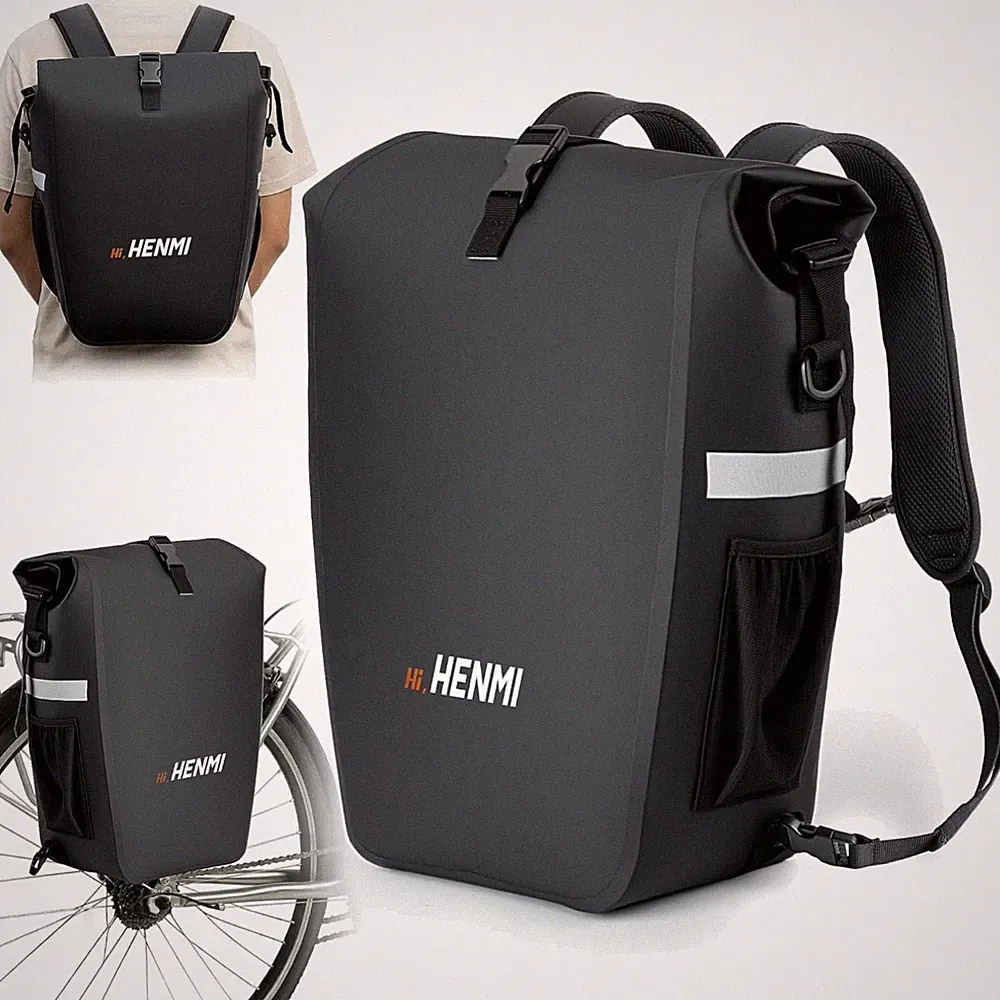 Fahrradtasche 28L Rucksack Gepäckträgertasche Reflektor