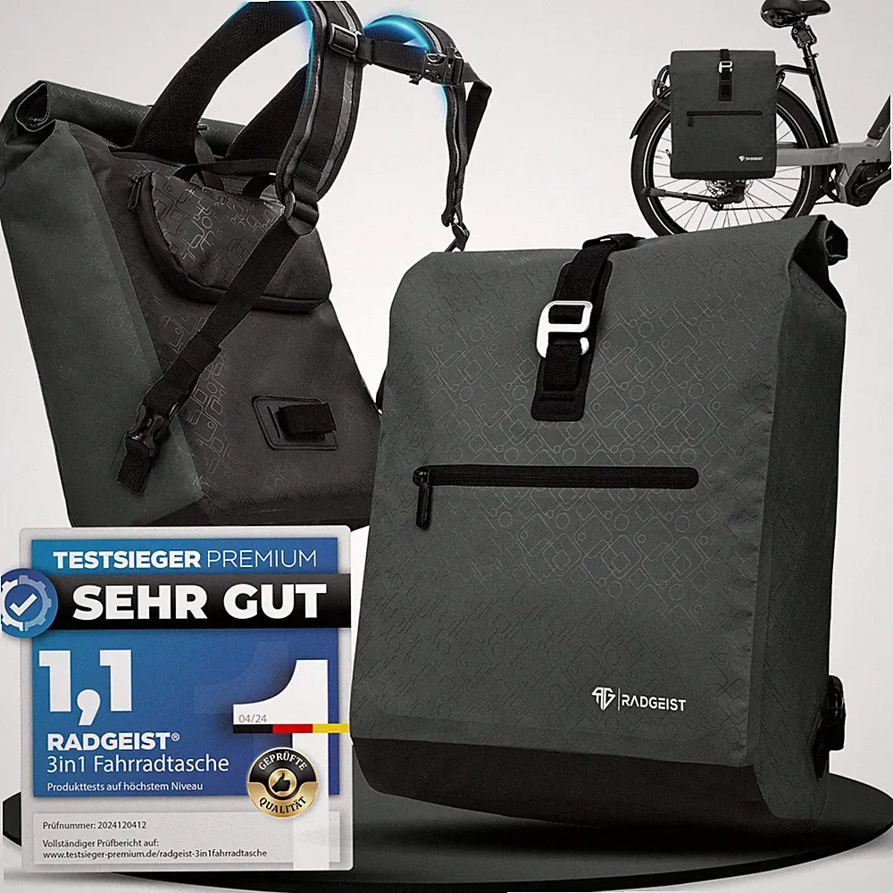Fahrradtasche für Gepäckträger I Gepäckträgertasche & Rucksack I Fahrradtasch...