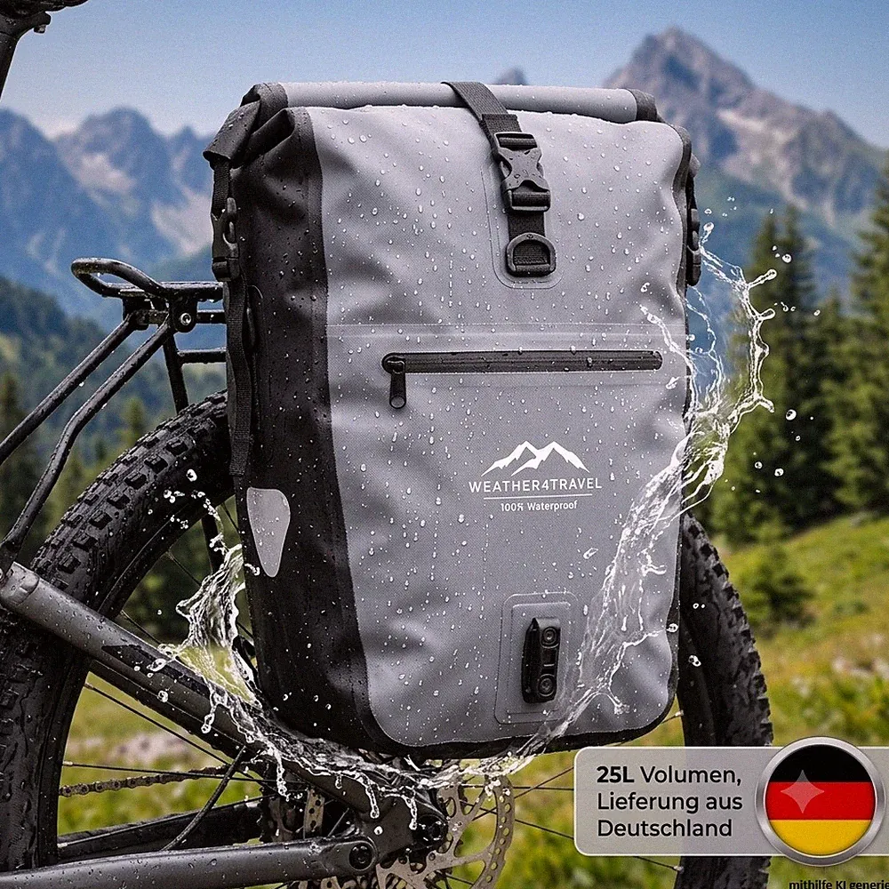 Fahrradtasche Gepäckträgertasche E-Bike wasserdicht 3 in 1 inkl. Schultergurt