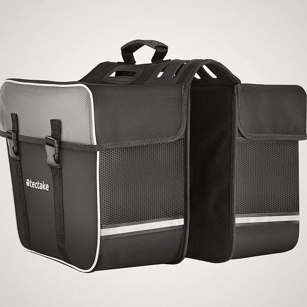Fahrradtasche mit Gepäckträger-Befestigung und Reflektorstreifen schwarz B-Ware