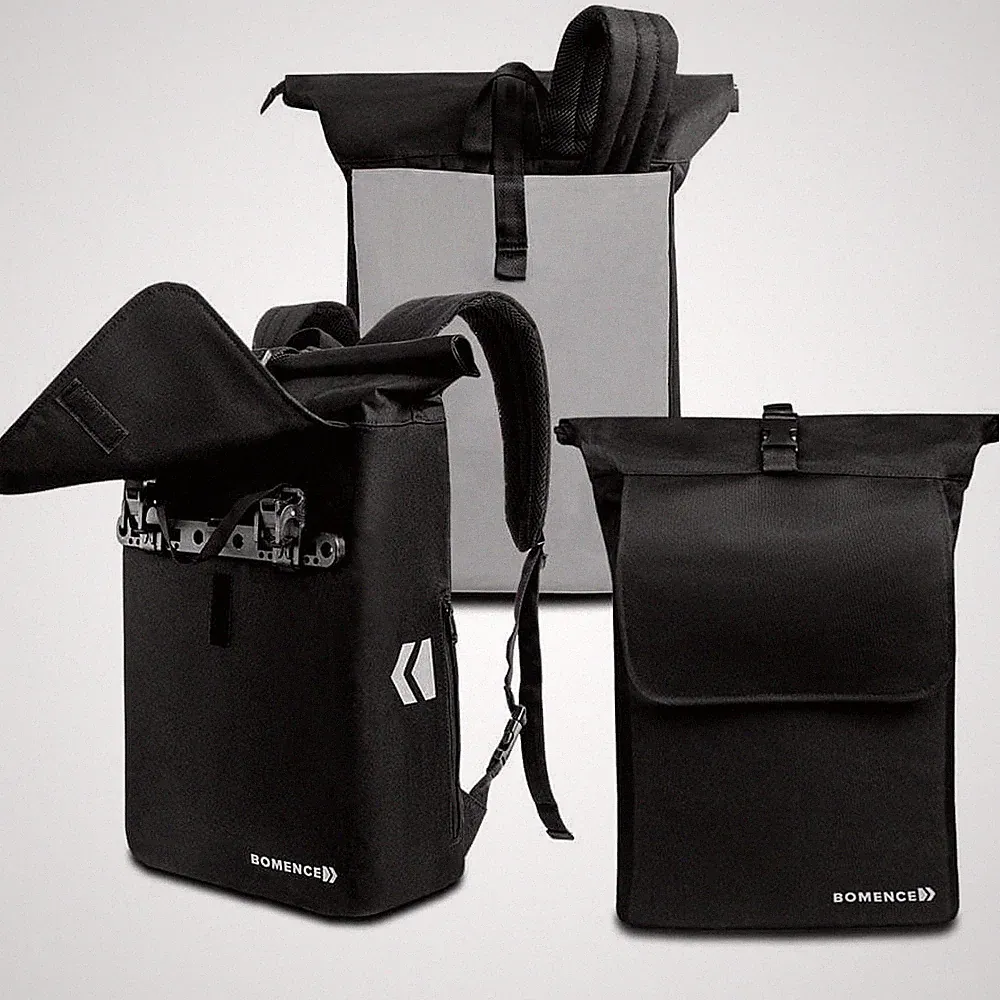Fahrradtasche mit Rucksackfunktion, Fahrradrucksack 2in1, Gepäckträgerrucksack