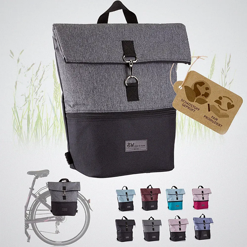 Fahrradtasche mit Rucksackfunktion Gepäckträgertasche 20l leicht zu befestigen