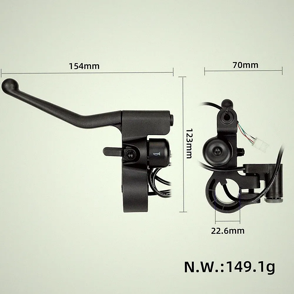 Für Xiaomi 6 E-Scooter Bremshebel mit Bud Connector und Blinkerknopf
