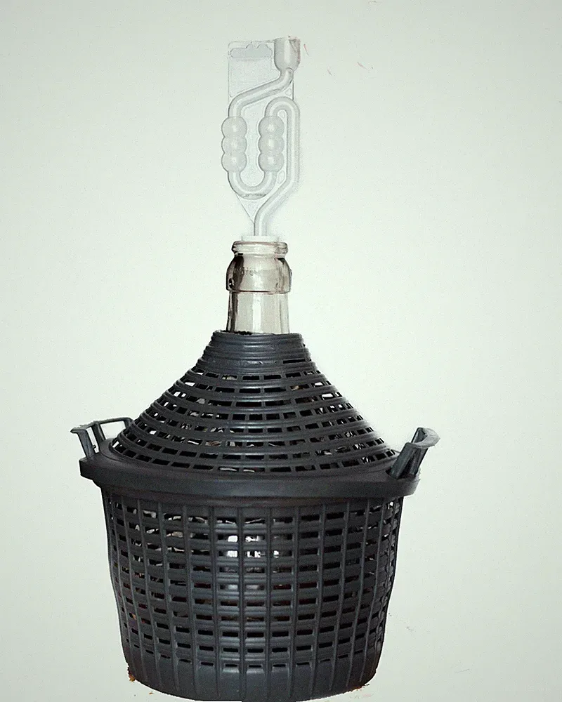 Gärballon mit Kunststoffkorb, Glasballon, Gallone, Weinballon, Weinmacher Set
