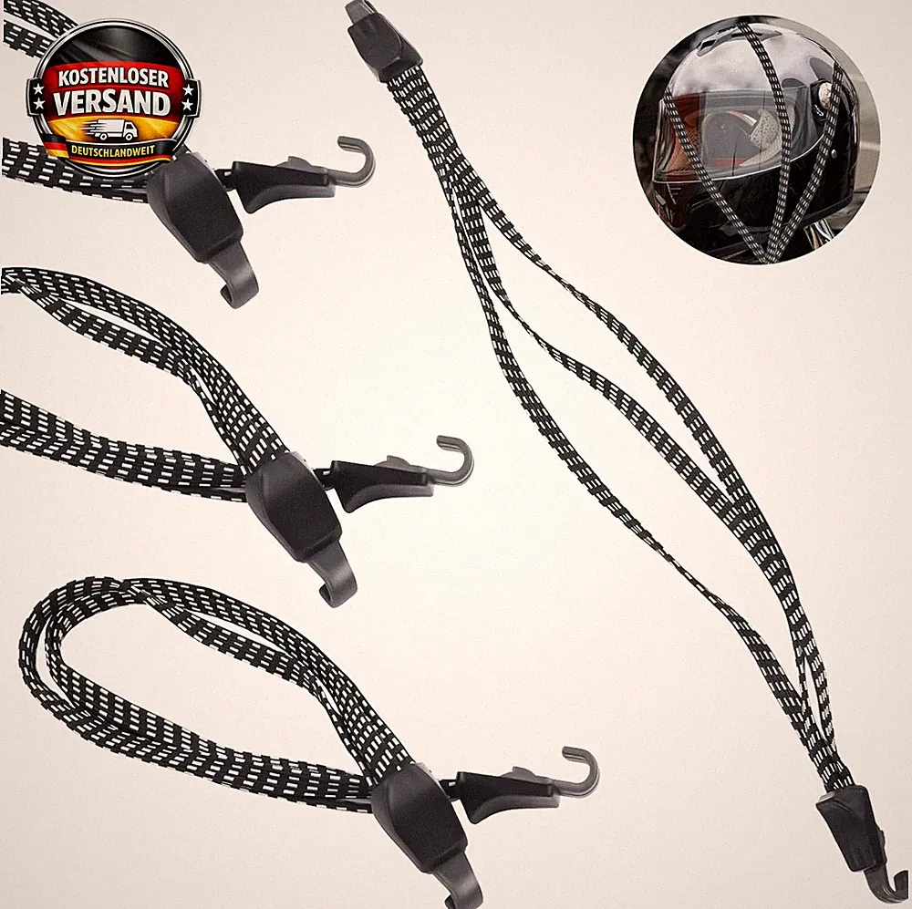 Gepäckspanner 4er Set Spanngurte Fahrrad Motorrad elastisch mit Haken