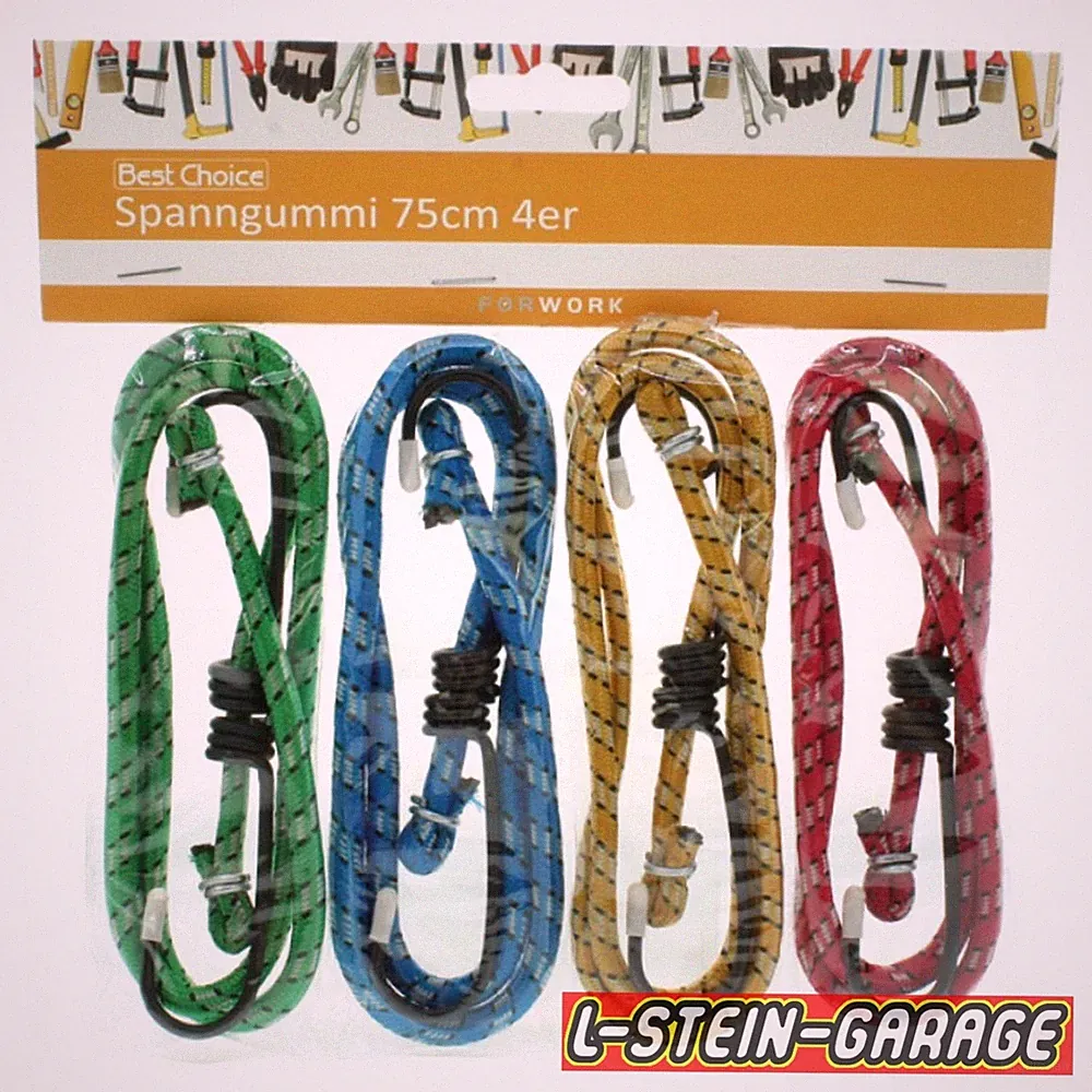 Gepäckspanner mit Haken 4 er 75cm Spanngurte Gepäckgurt Gepäckgummi Spanngummi