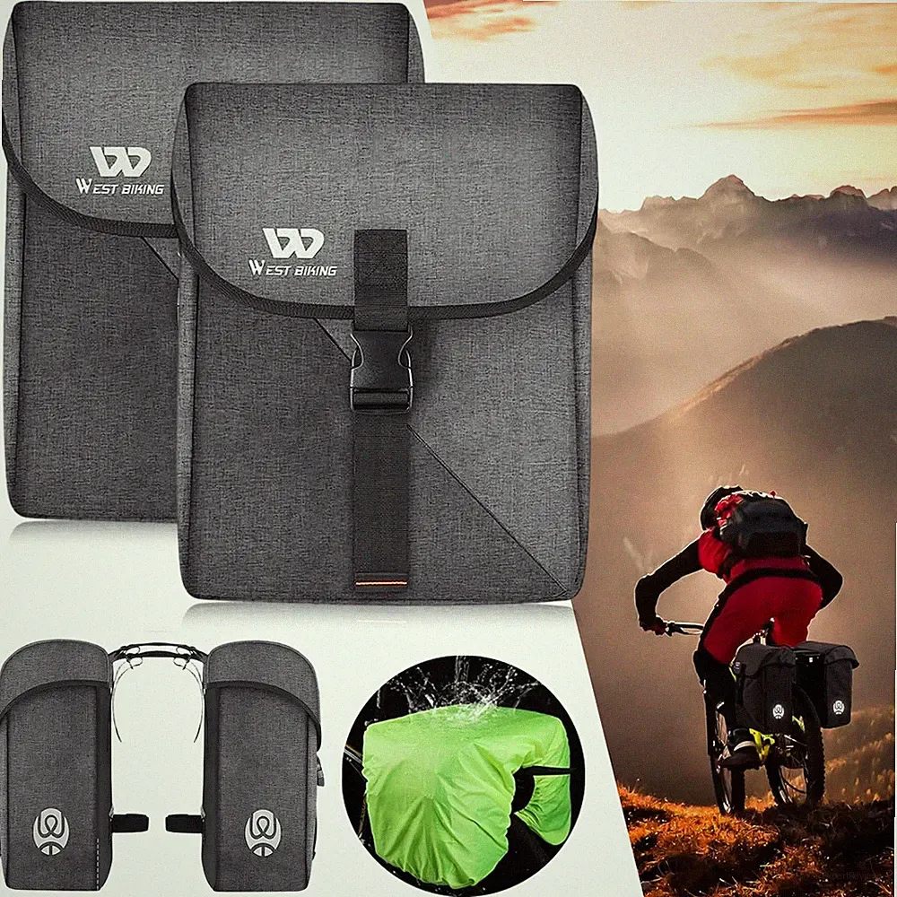 Gepäckträgertasche Hinterradtaschen Fahrrad Rucksack 35L 300D mit Regenschutz