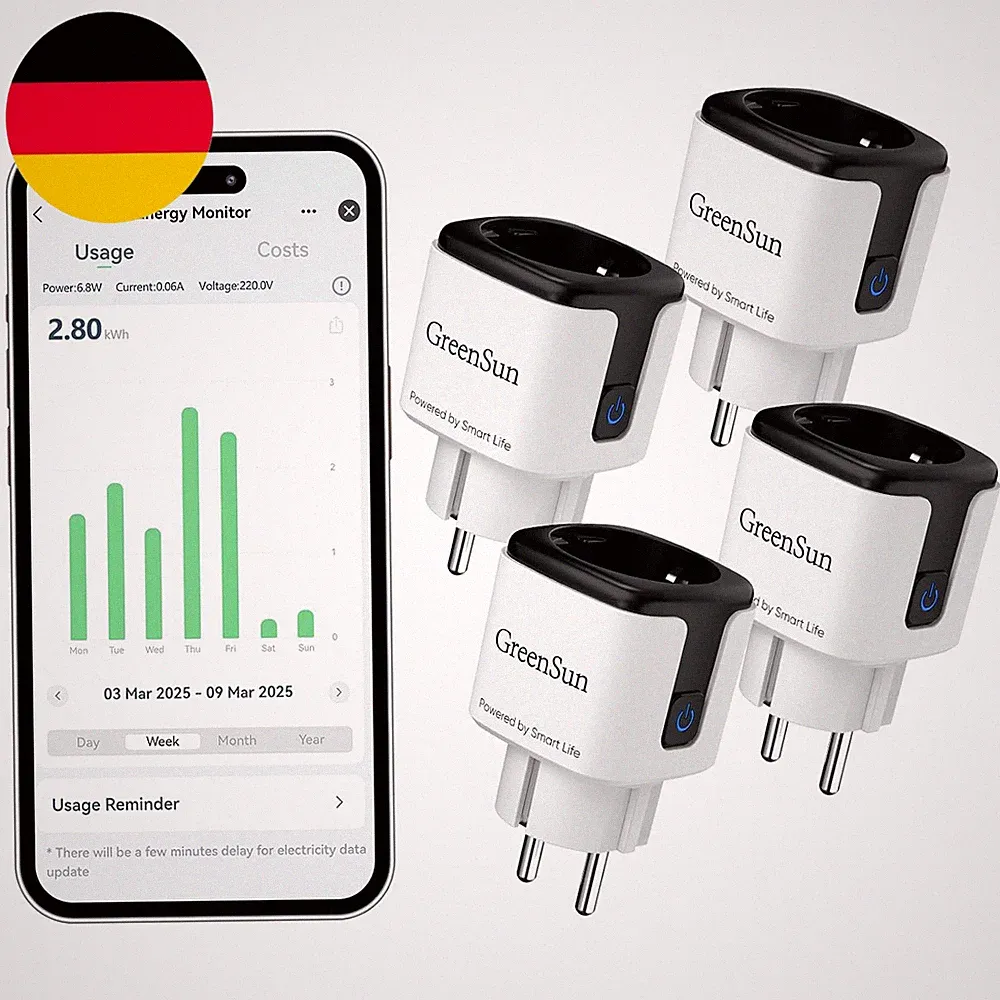 Greensun Stromzähler Für Steckdose - WLAN Steckdose Mit Strommessung Und Zeitsch