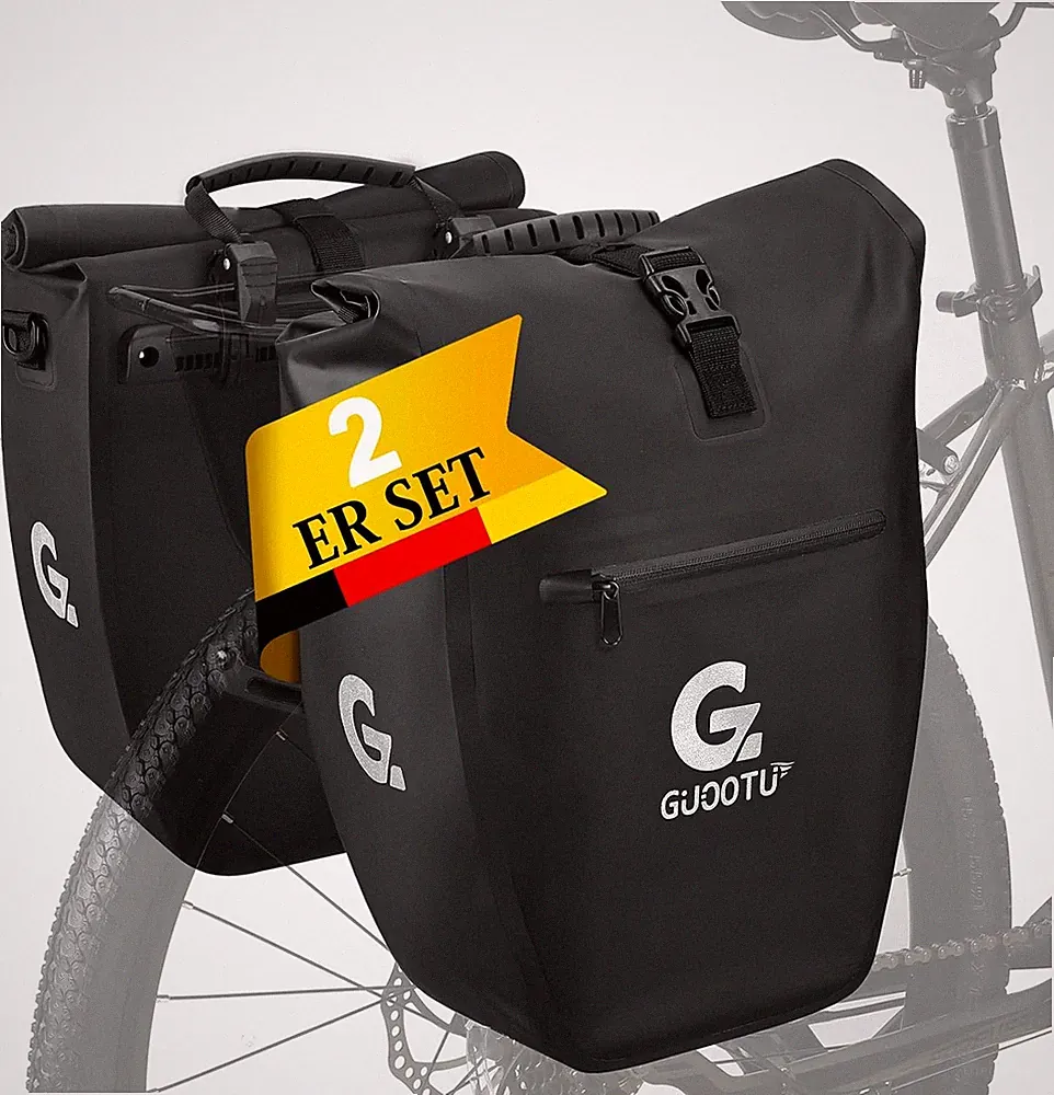 GUOOTU 2 Er Set Fahrradtasche Gepäckträger 48L,Aus Tarpaulin Hinten Gepäckträger